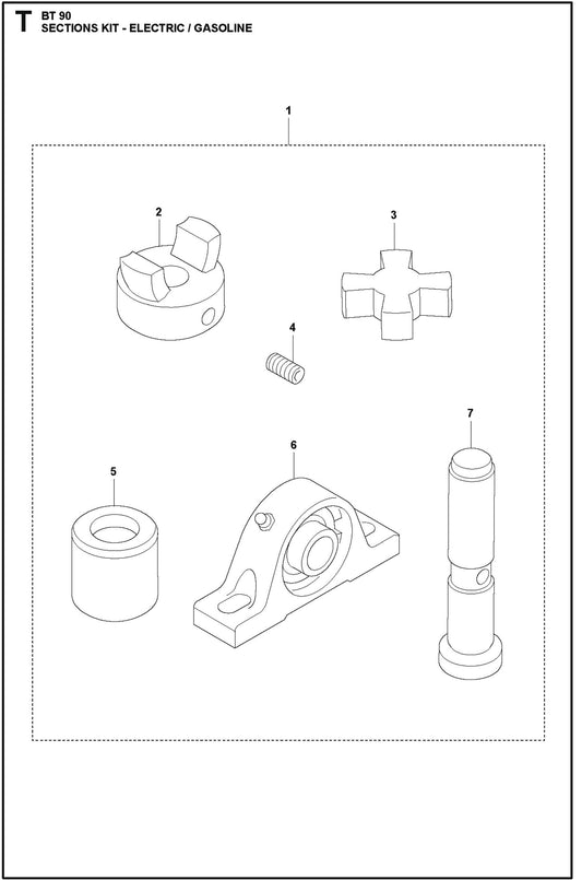 Sections Kit Electric/Gasoline For BT 90 Pneumatic Truss Screed By Husqvarna