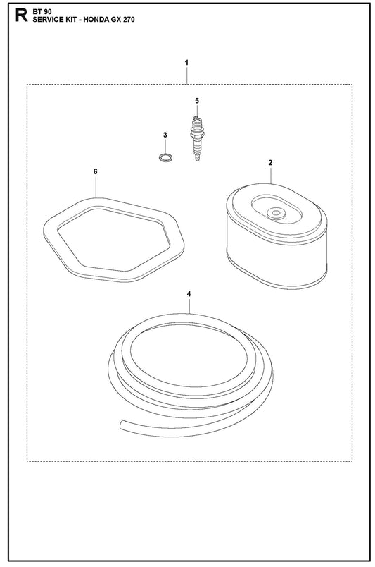 Service Kit Honda GX 270 For BT 90 Pneumatic Truss Screed By Husqvarna