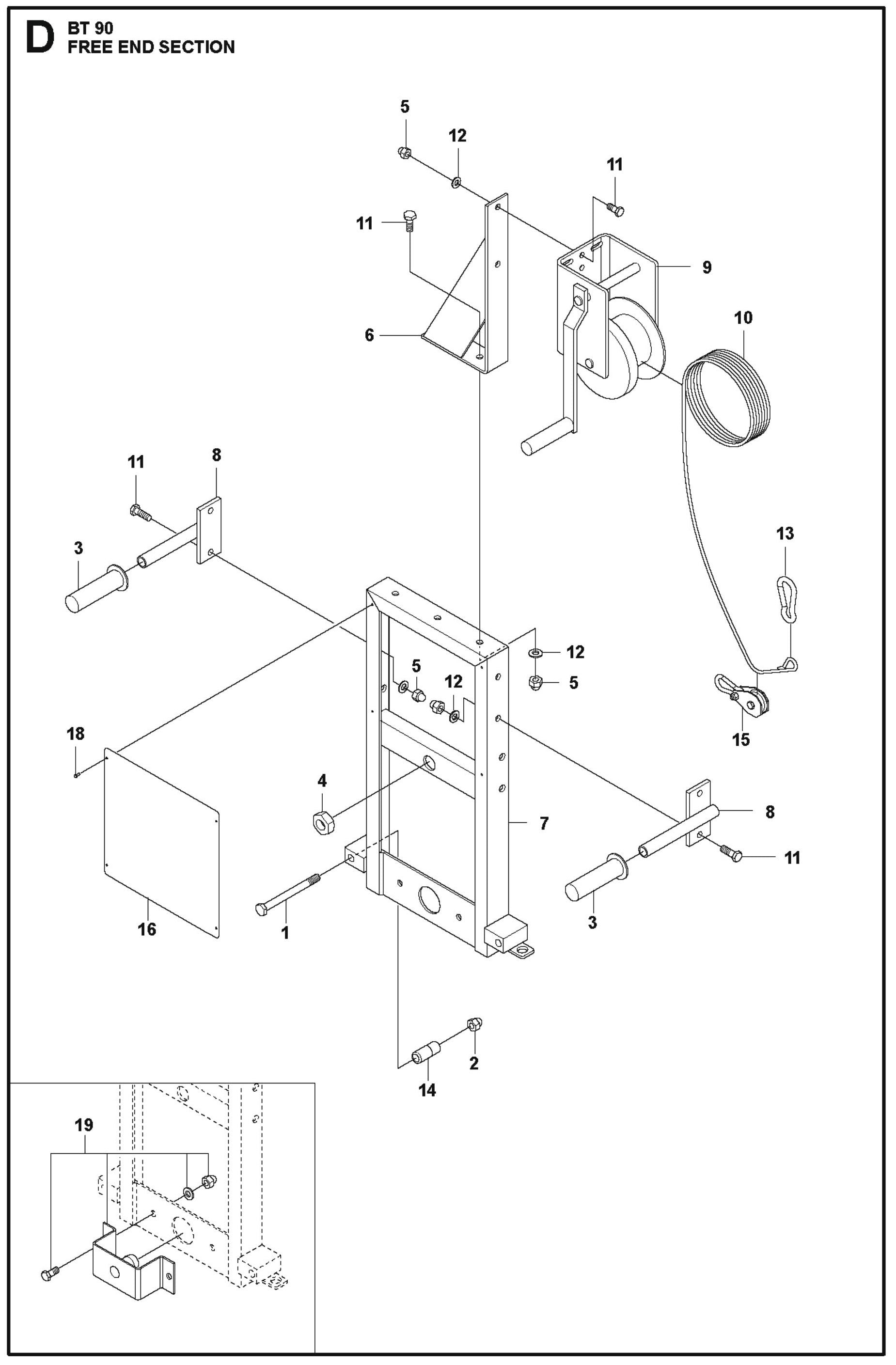 Free End Section For BT 90 Pneumatic Truss Screed By Husqvarna