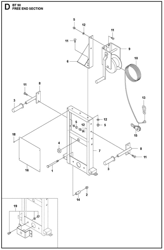 Free End Section For BT 90 Pneumatic Truss Screed By Husqvarna