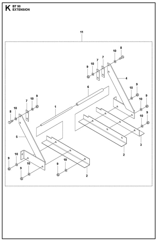 Extension For BT 90 Screed Section By Husqvarna