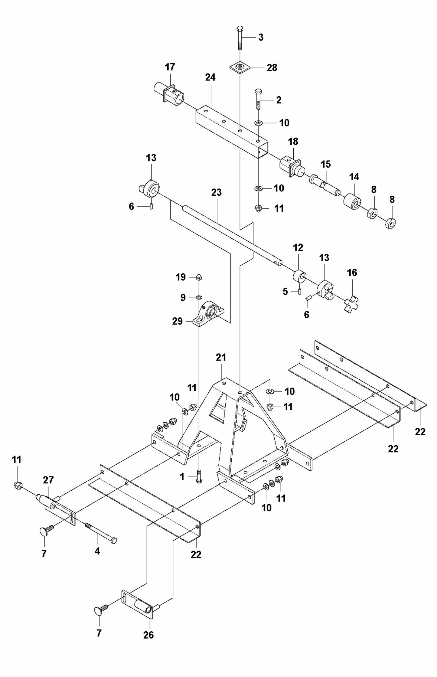 BT 90P Screed Sections 0.5M-Electric/Petrol Assembly Parts