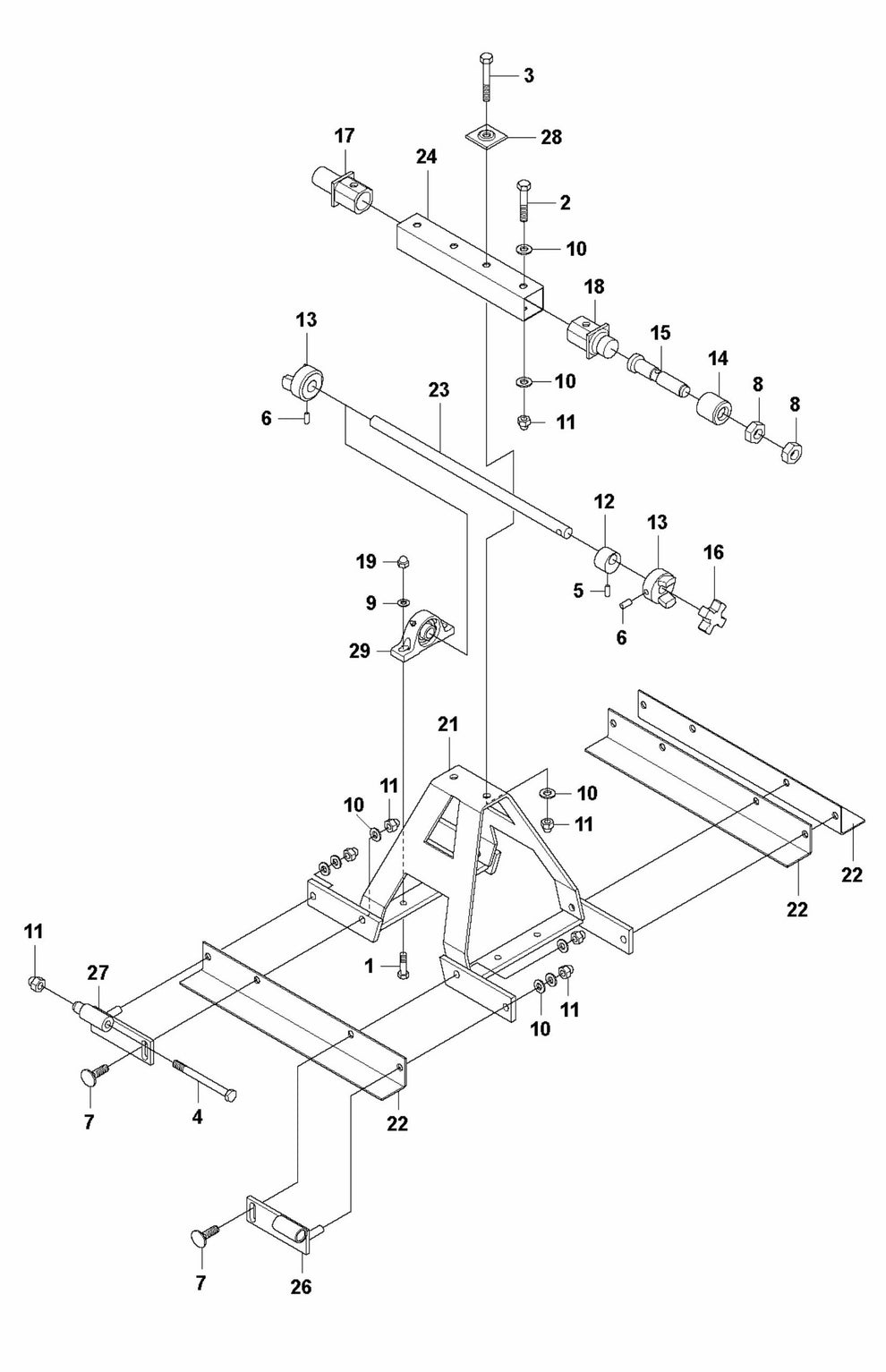 BT 90P Screed Sections 0.5M-Electric/Petrol Assembly Parts