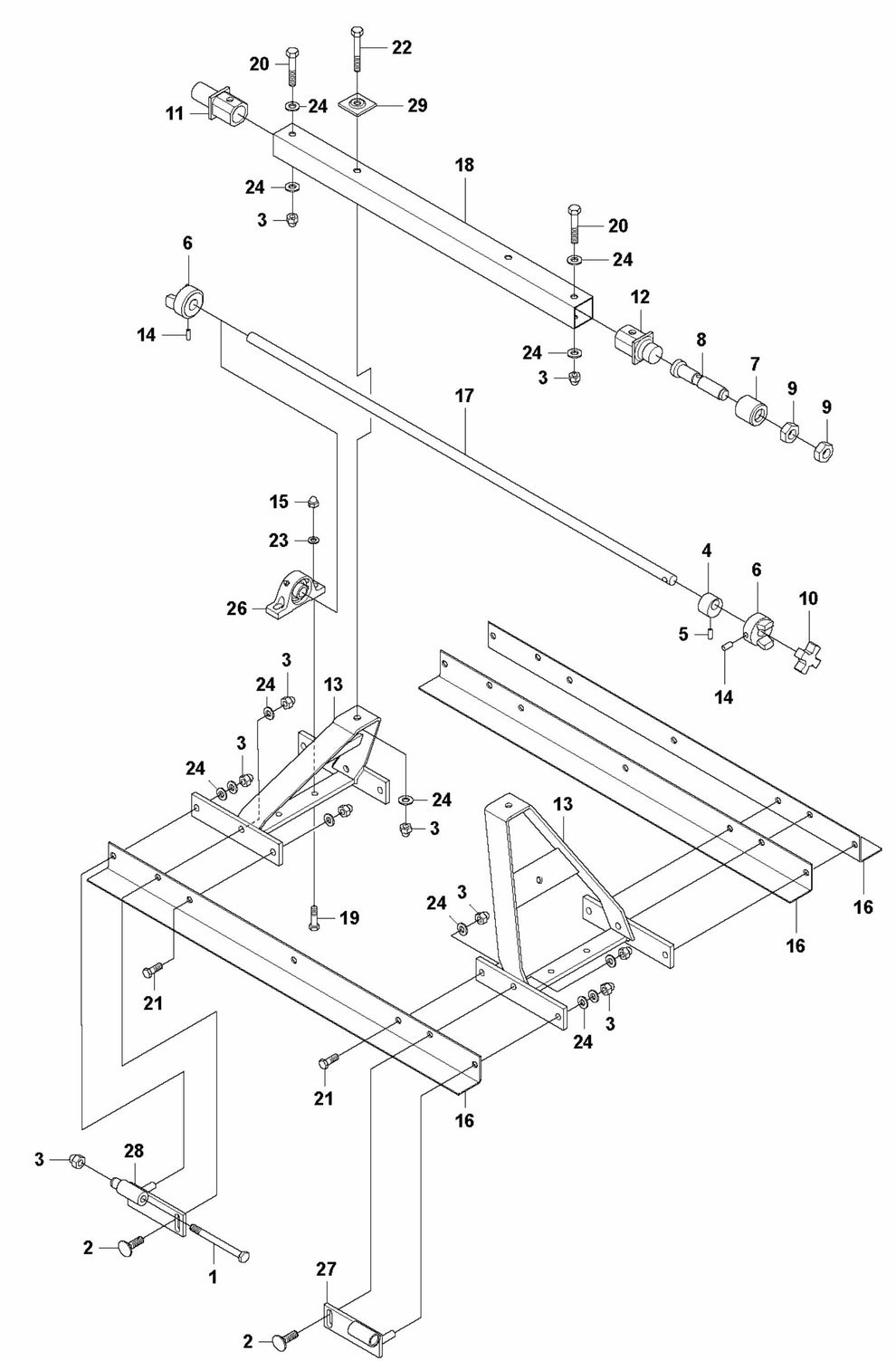BT 90P Screed Sections 1M Electric/Petrol Assembly Parts