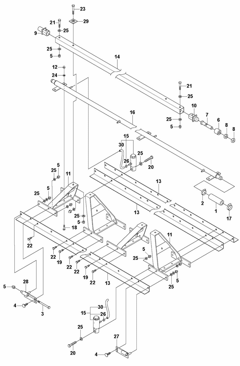 BT 90P Screed Sections 2M-Pneumatic Assembly Parts