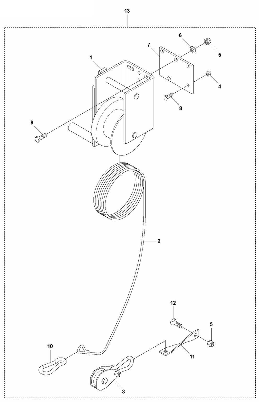 BT 90P Extra Hand Winch Assembly Parts