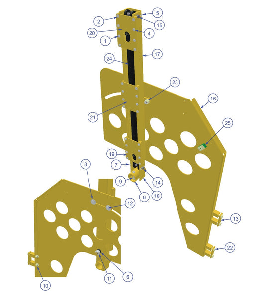 TRTP255T4 Triple Roller Tube Pavers Butterfly Assembly Parts by Allen Engineering