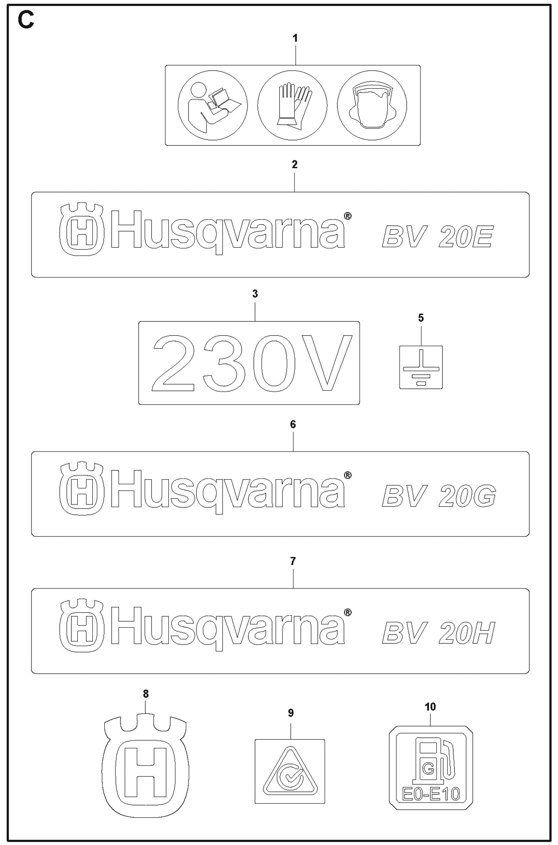 C Parts For BV 20 E Screed By Husqvarna