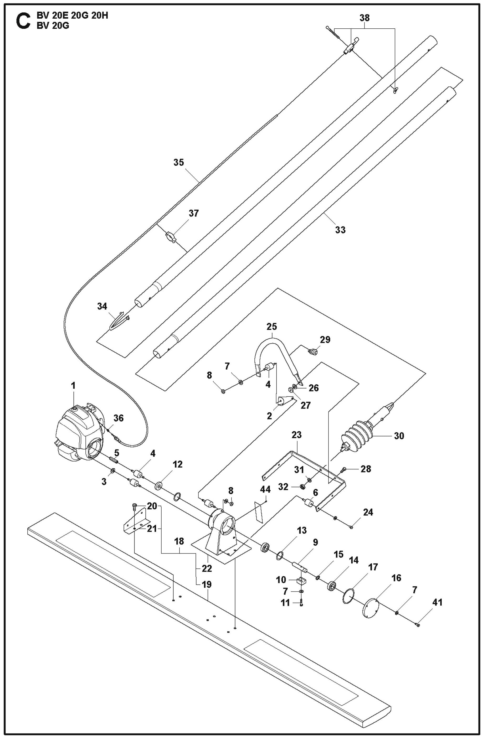 C Parts For BV 20 G Concrete Power Screed By Husqvarna
