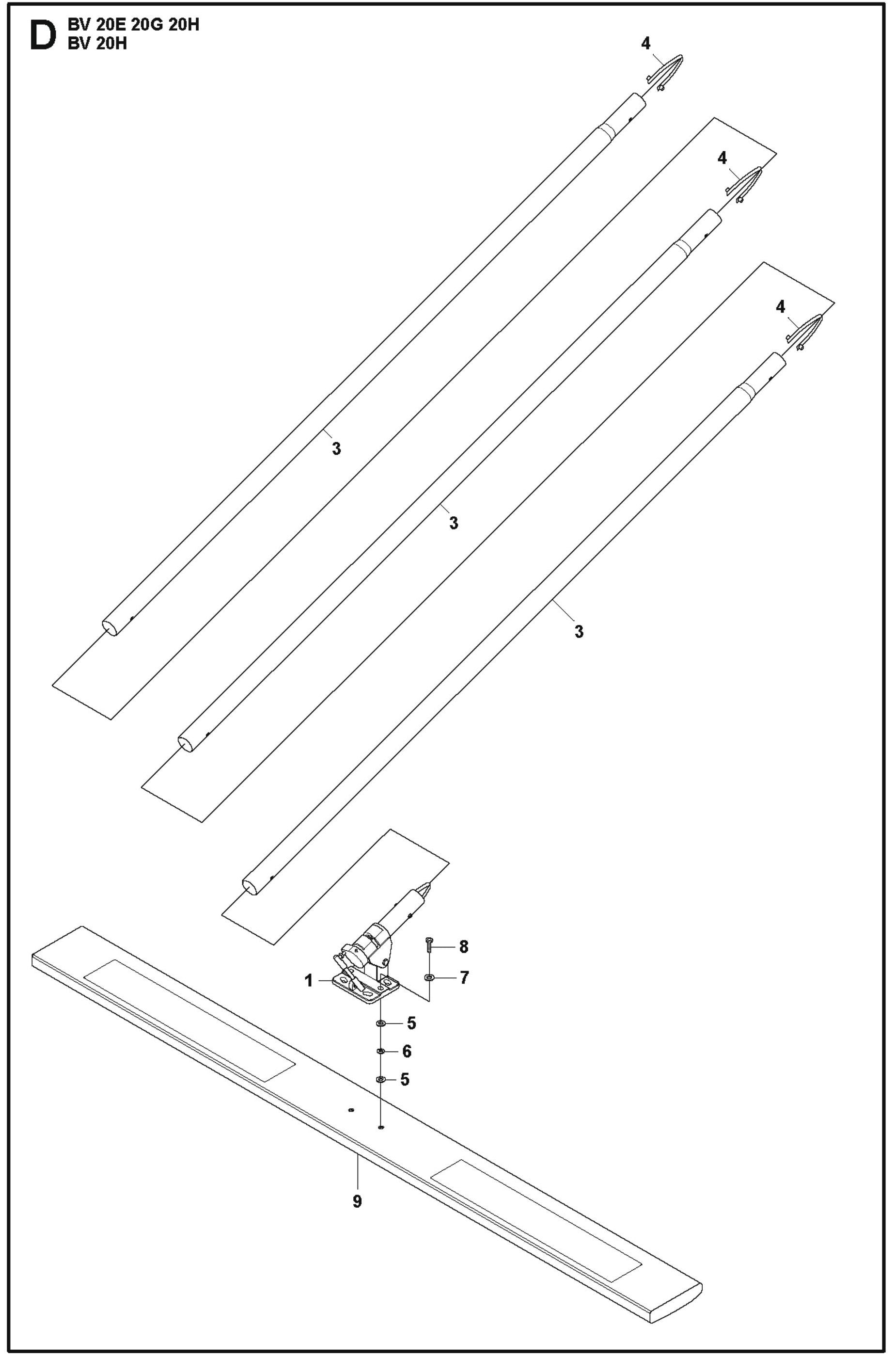 D Parts For BV 20 G Concrete Power Screed By Husqvarna