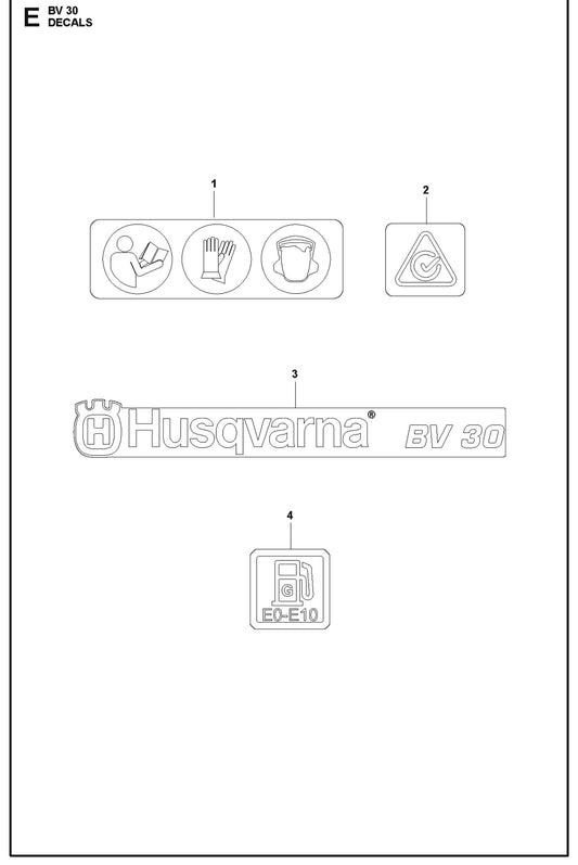 Decals For BV 30 Concrete Power Screed By Husqvarna