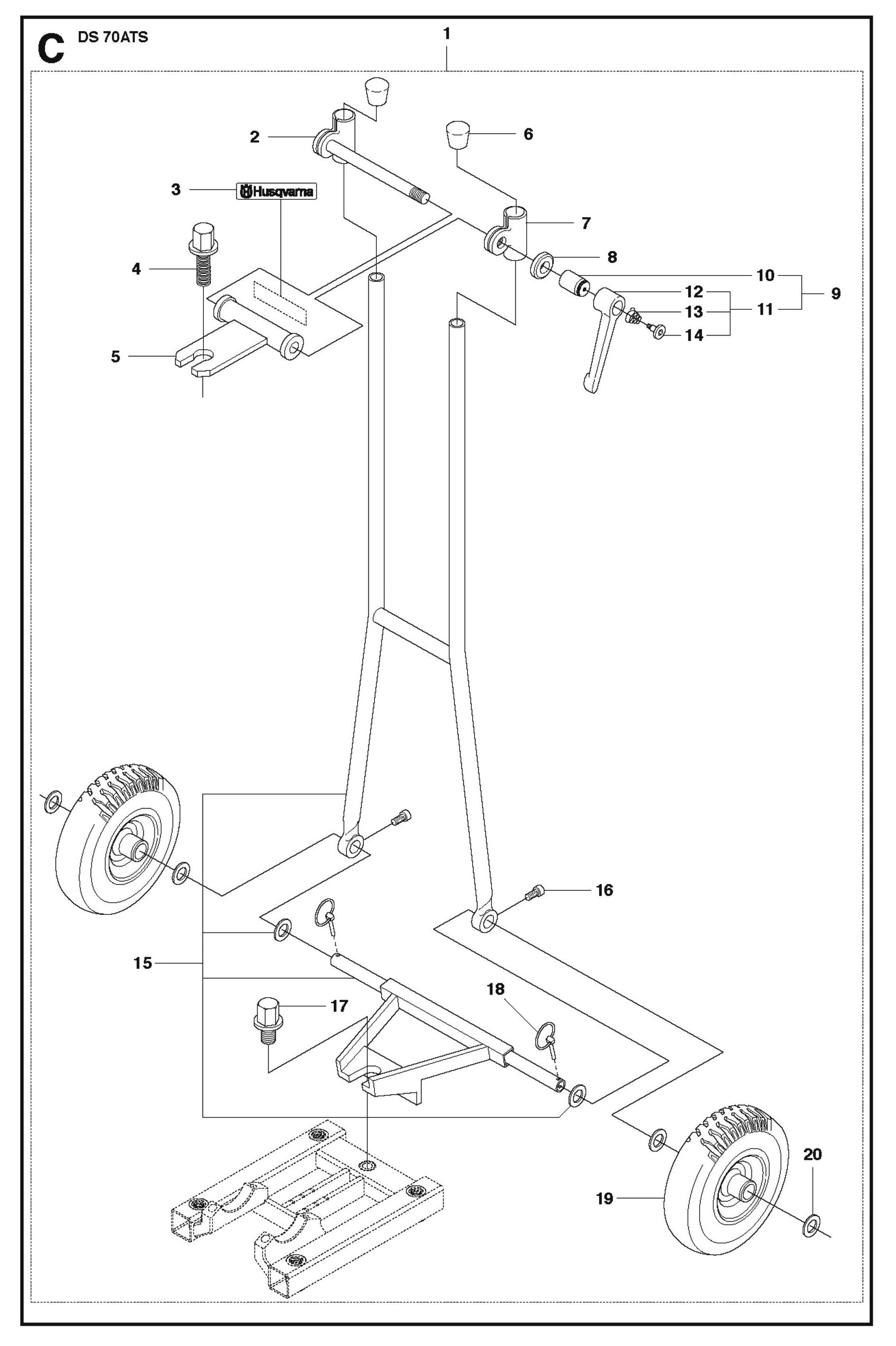 Back Support Parts for DS 70 AT By Husqvarna