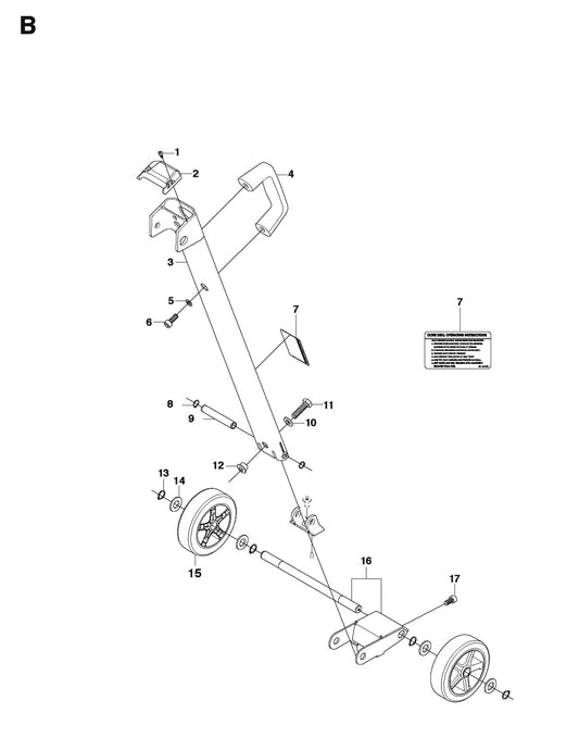 Back Support Parts for DS 250 Single Speed By Husqvarna