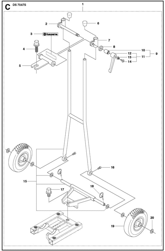 Back Support Parts for DS 70 ATS By Husqvarna