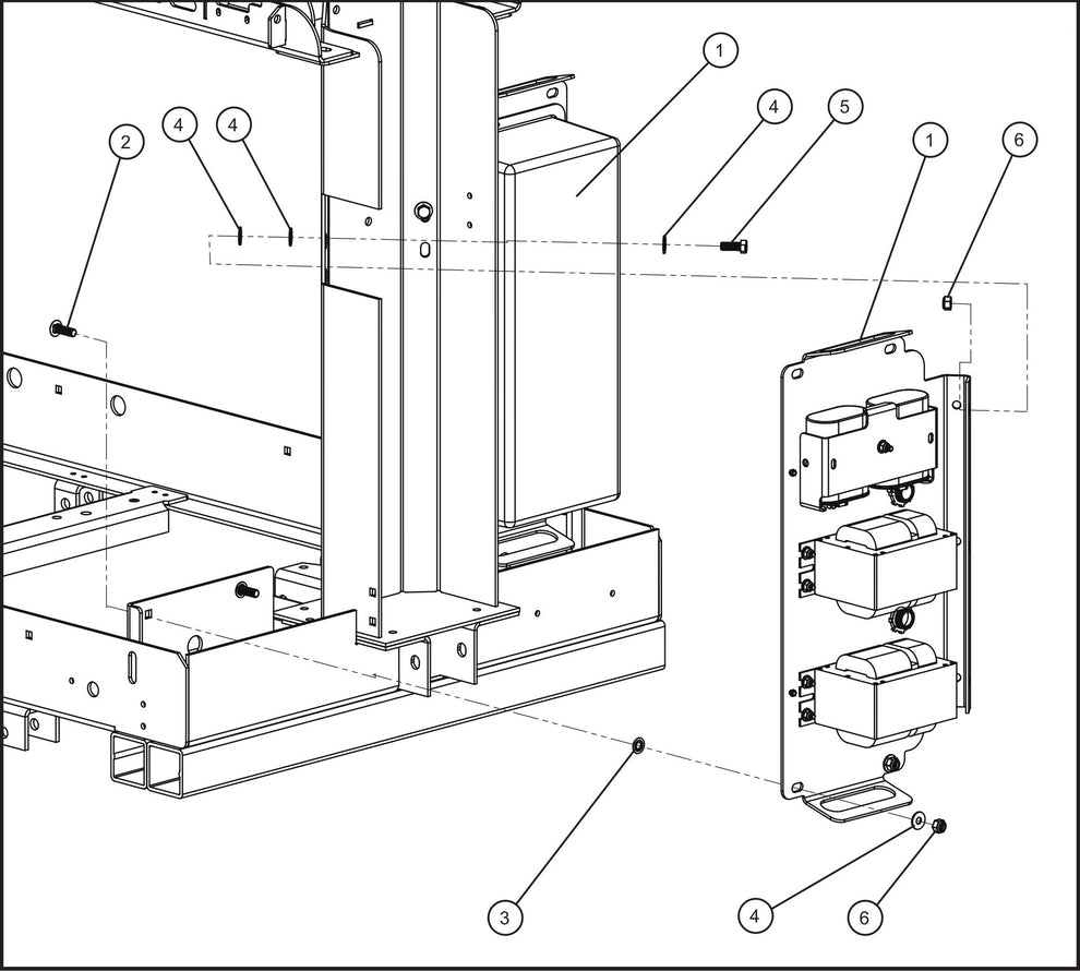 Night-Lite Pro II Ballast Box Install Group Assembly Parts For Maxi-Lite II and Night-Lite Pro II Units (SN 07-002729 and UP) by Allmand