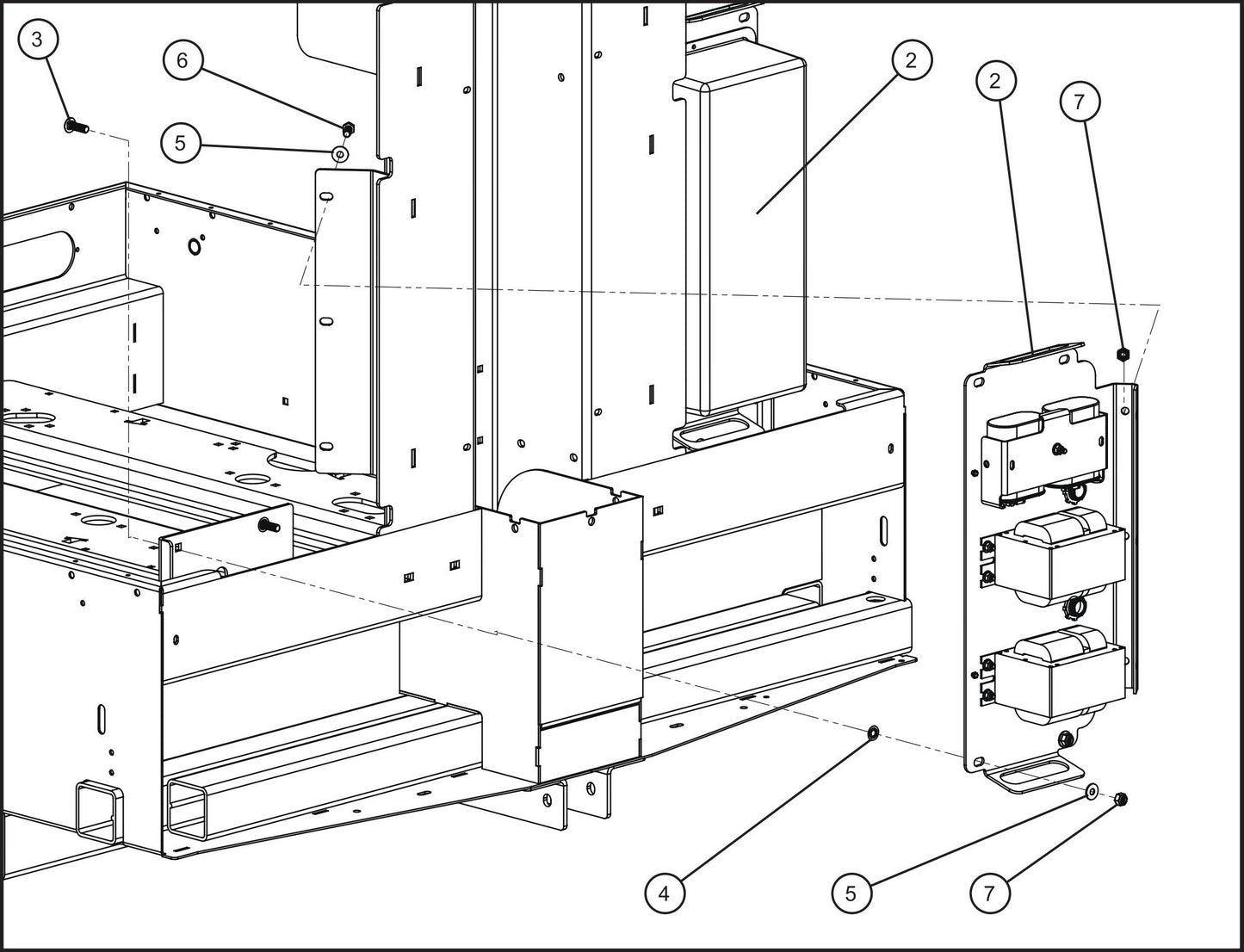 Maxi-Lite Ballast Box Install Group Assembly Parts For Maxi-Lite II and Night-Lite Pro II Units (SN 07-002729 and UP) by Allmand