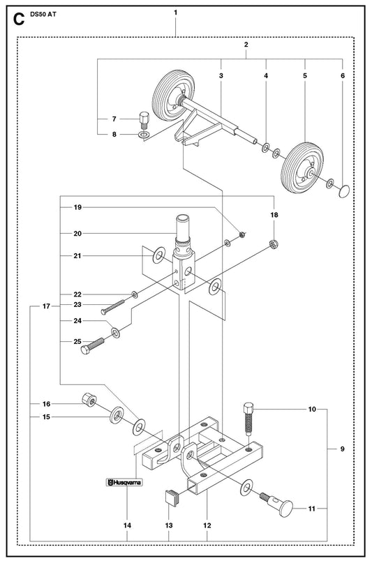 Base Plate Parts for DS 50 AT-2 By Husqvarna