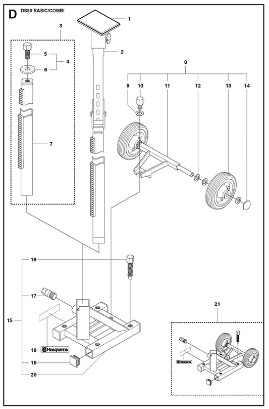 Base Plate Parts for DS 50 Basic 2008-05 By Husqvarna