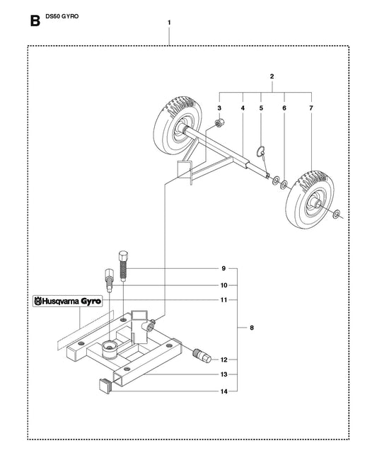 Base Plate Fig 1 Parts for DS 50 Gyro By Husqvarna