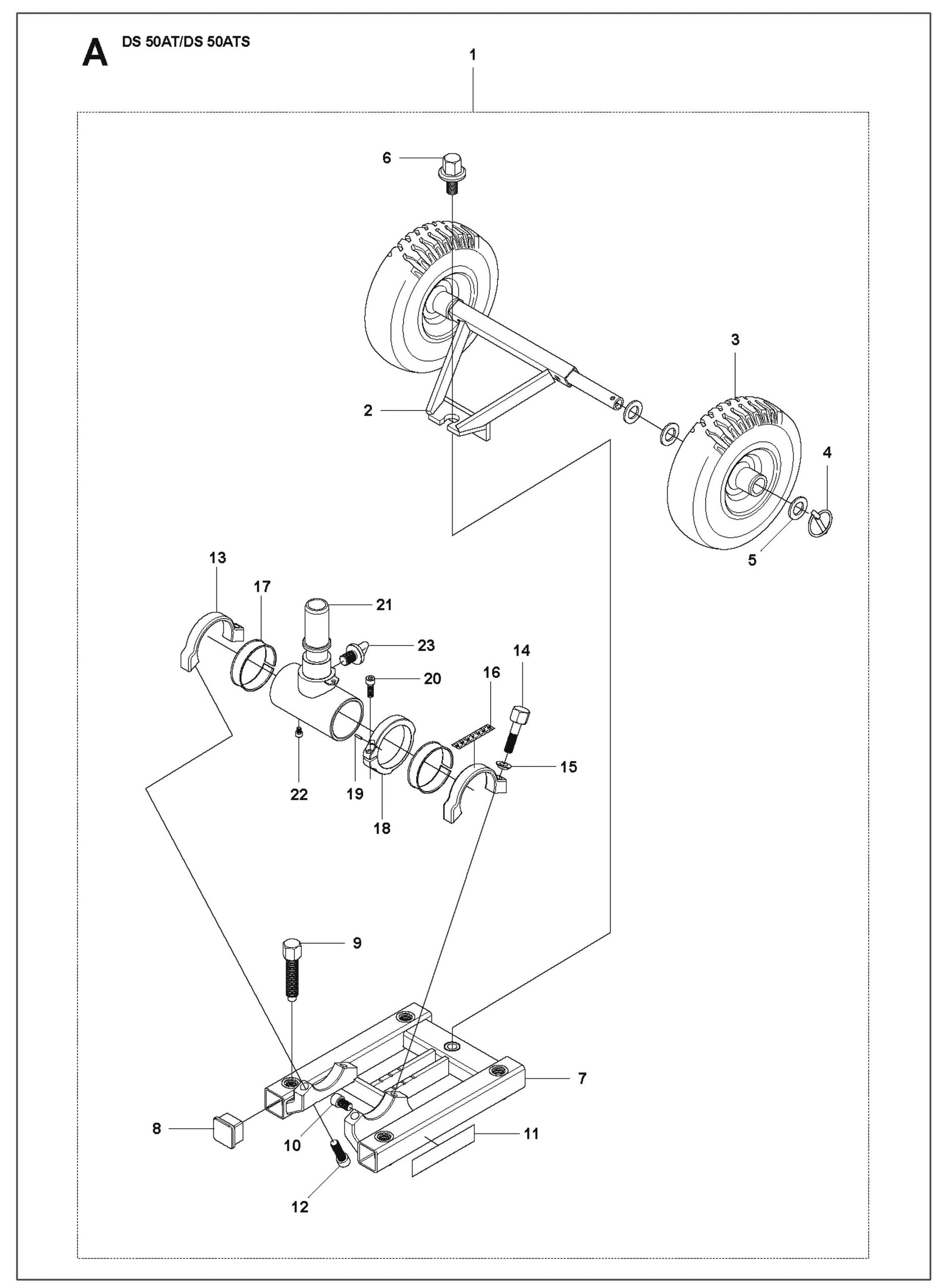 Base Plate Parts for DS 50 ATS By Husqvarna