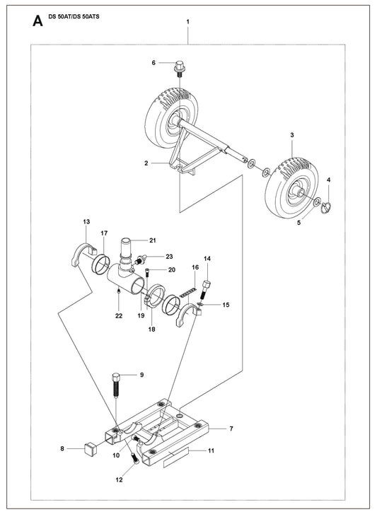 Base Plate Parts for DS 50 ATS By Husqvarna