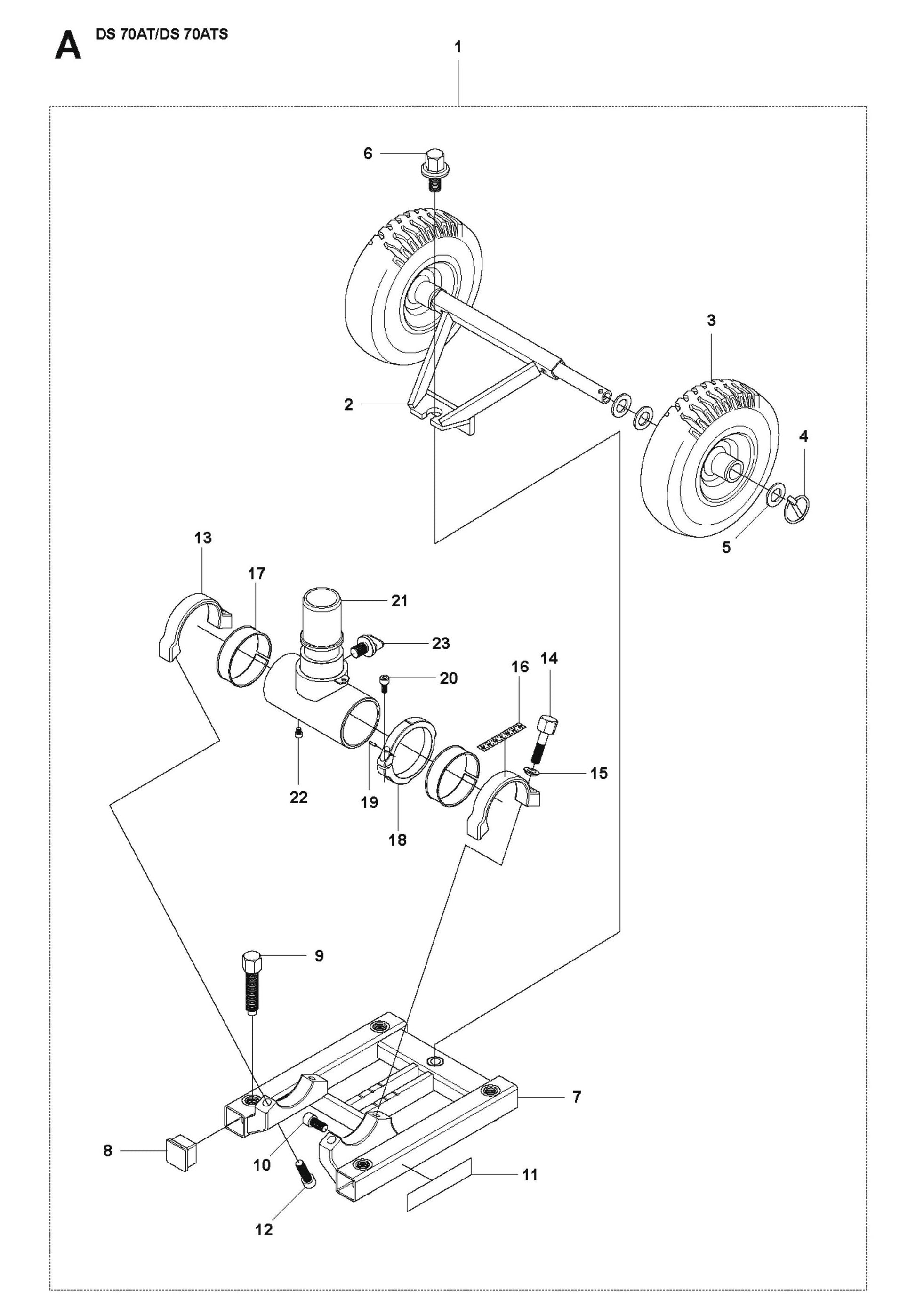Base Plate Parts for DS 70 ATS By Husqvarna