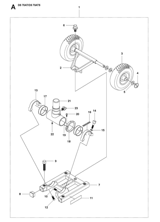 Base Plate Parts for DS 70 AT By Husqvarna