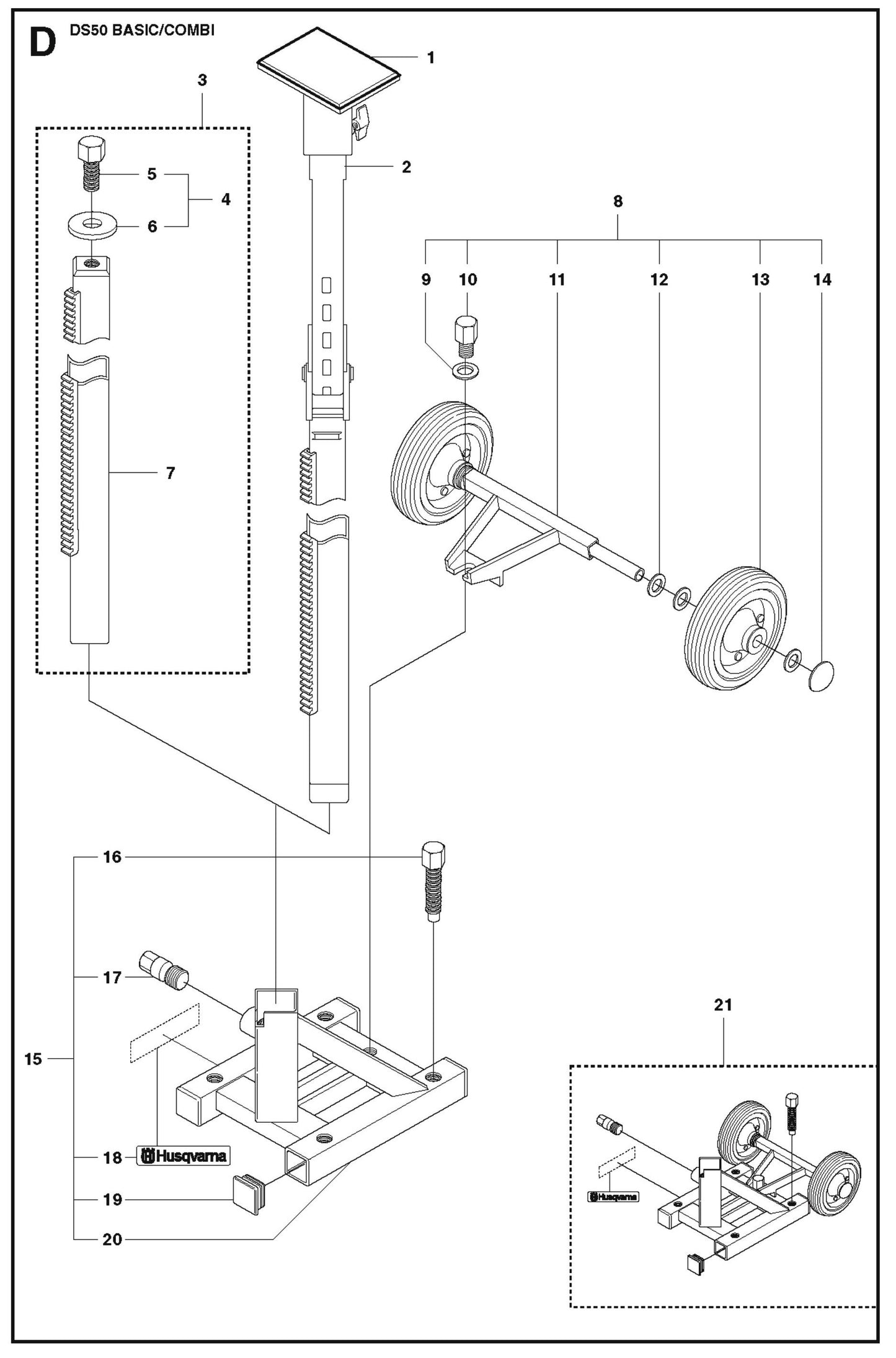 Base Plate Parts for DS 50 Basic 2007-01 By Husqvarna