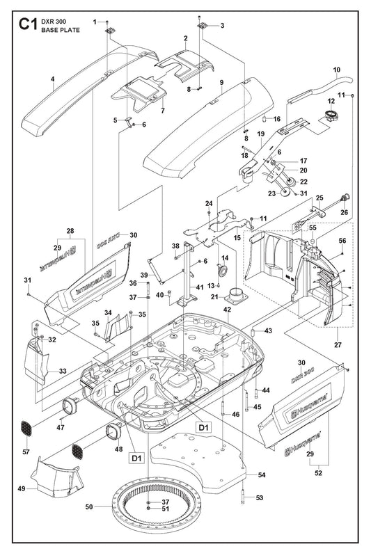 Base Plate Parts for DXR 300 By Husqvarna
