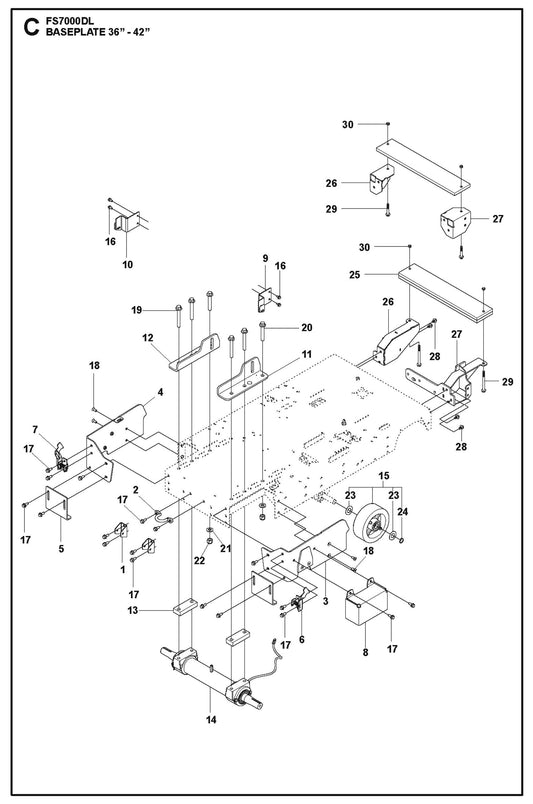 Baseplate 36-42 Parts for FS7000 DL By Husqvarna
