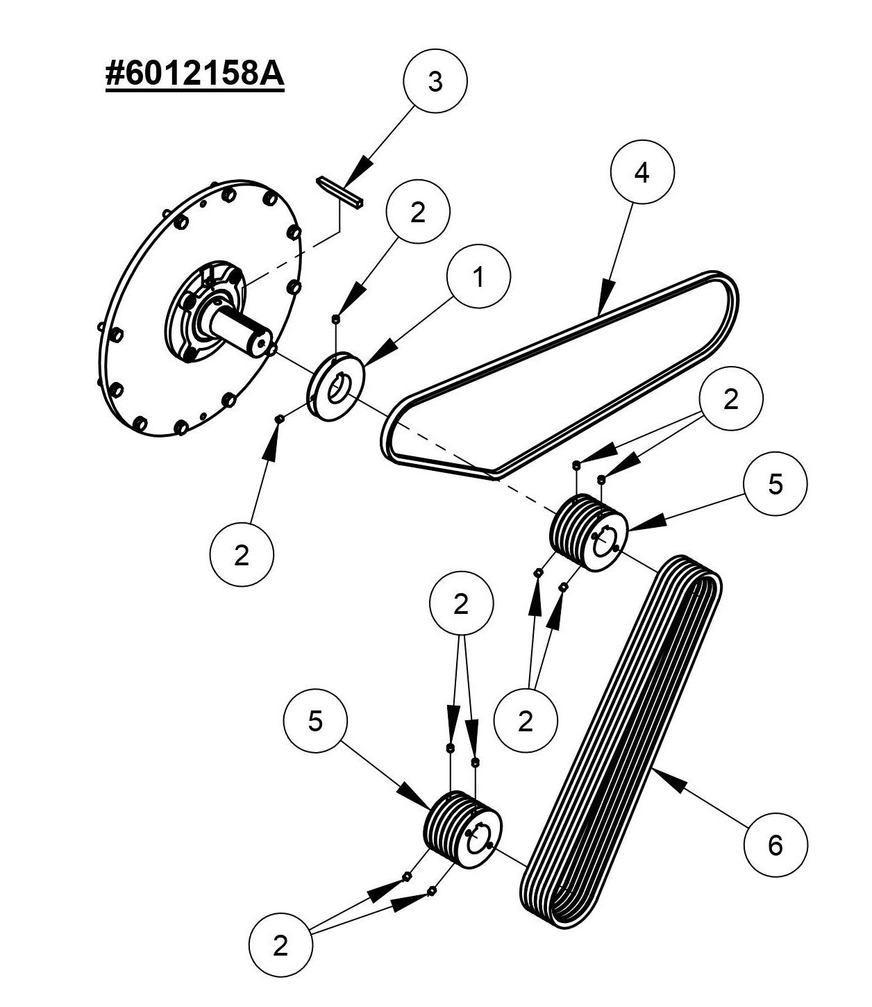 CC3728 Belt Drive Assembly (14'' Blade Drive A)