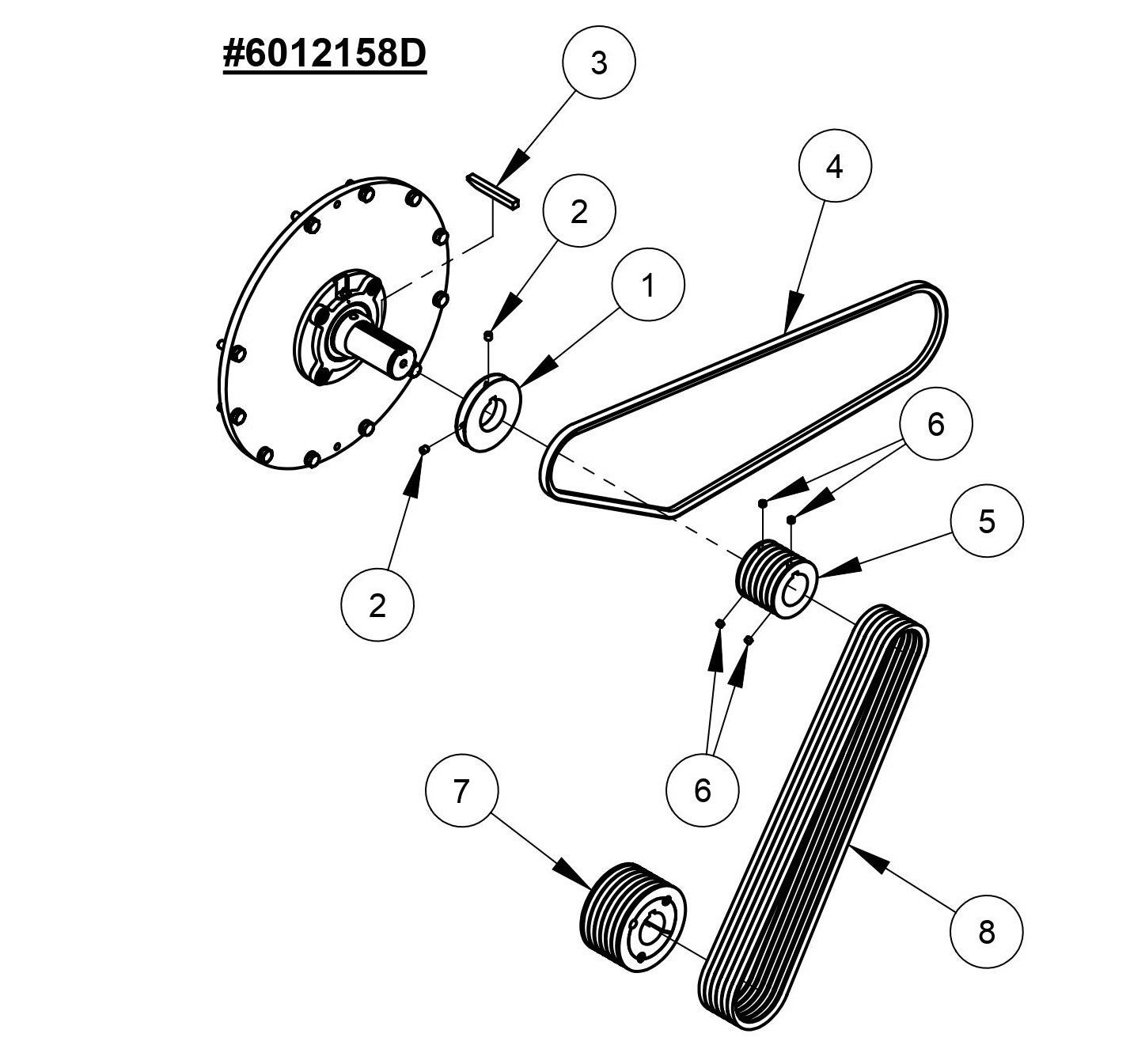 CC3728 Belt Drive Assembly (30''- 36'' Blade Drive D)