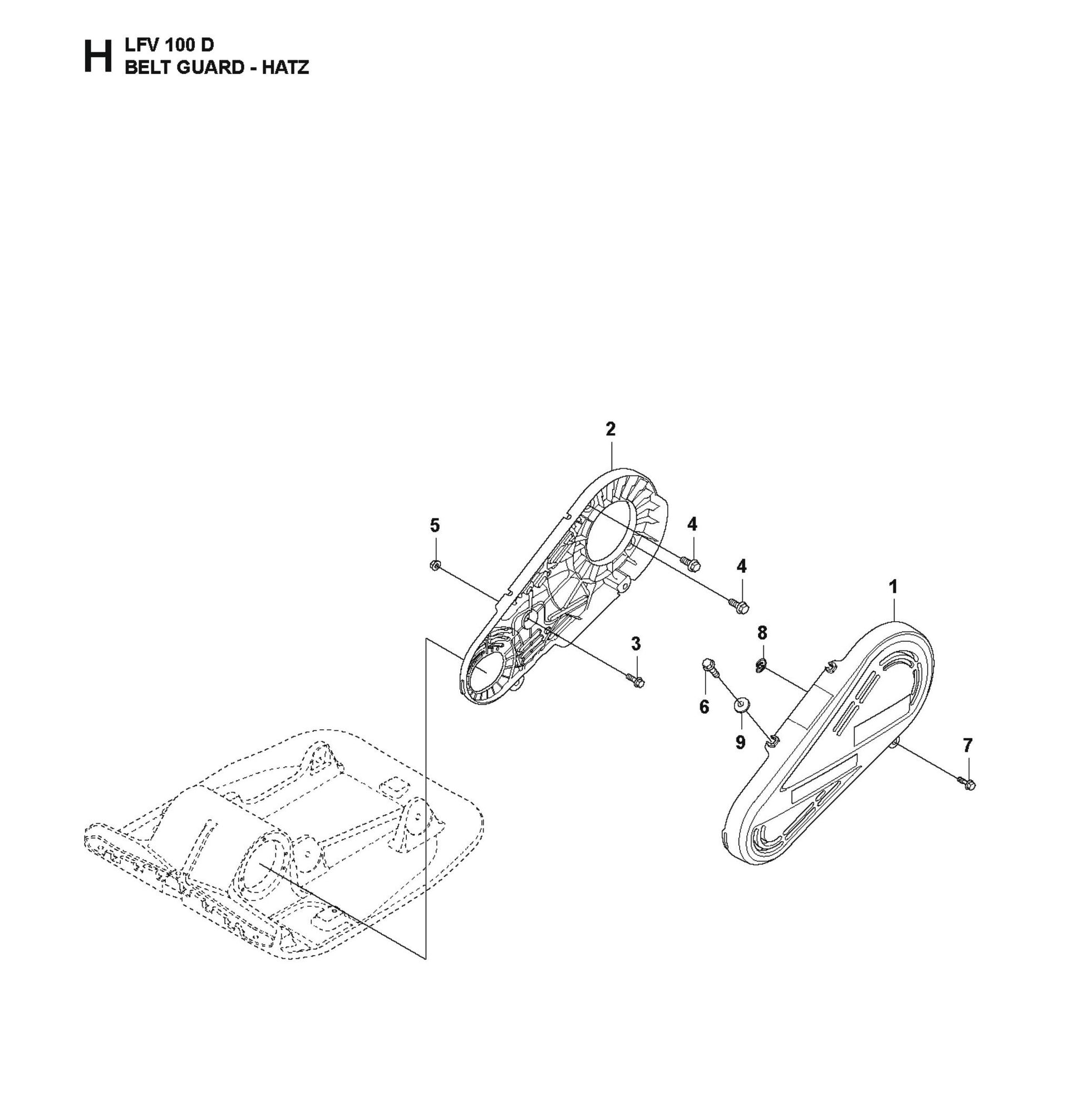 Belt Guard-Hatz Parts For LFV 100 By Husqvarna