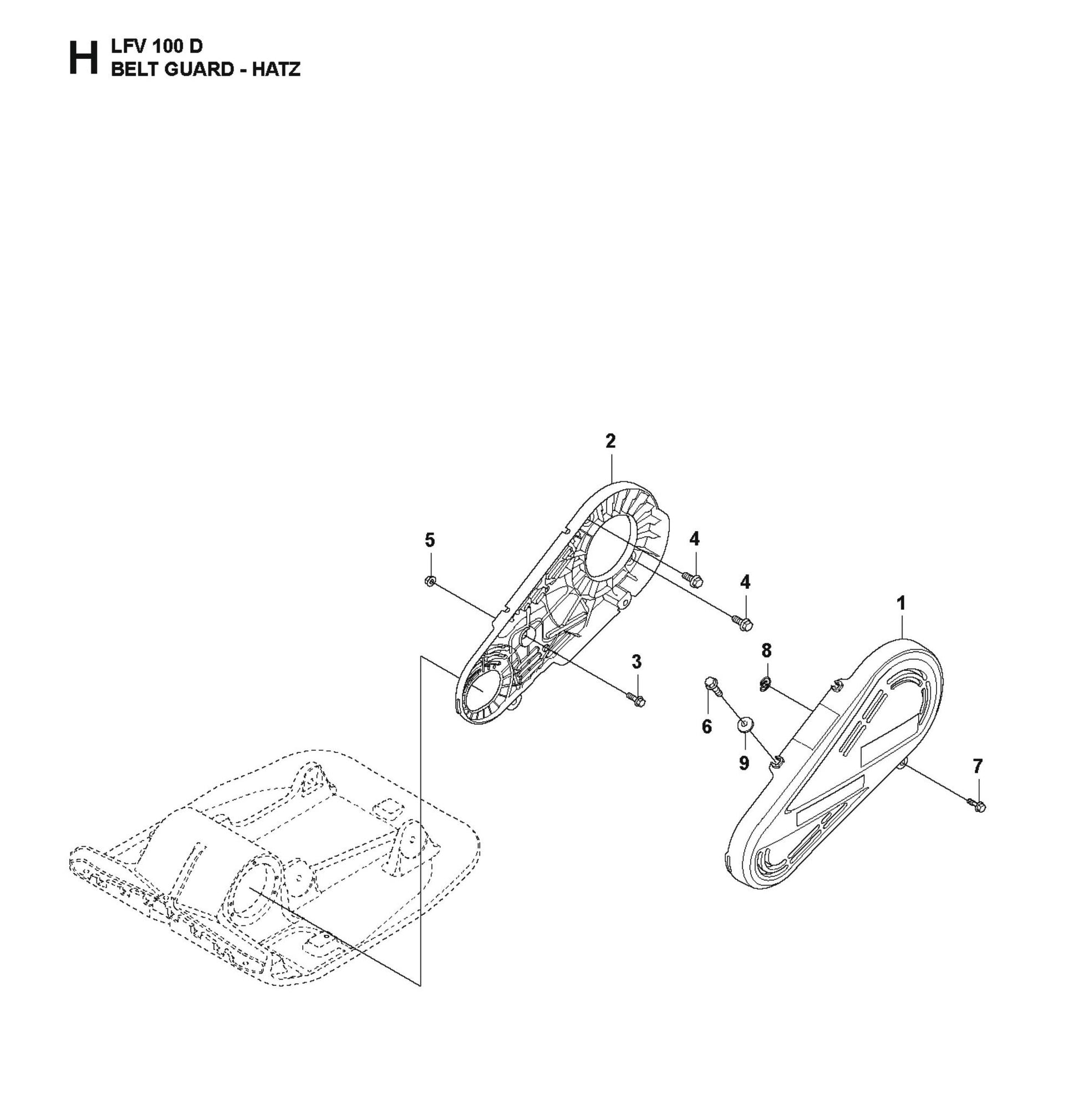 Belt Guard-Hatz Parts For LFV 100 D By Husqvarna