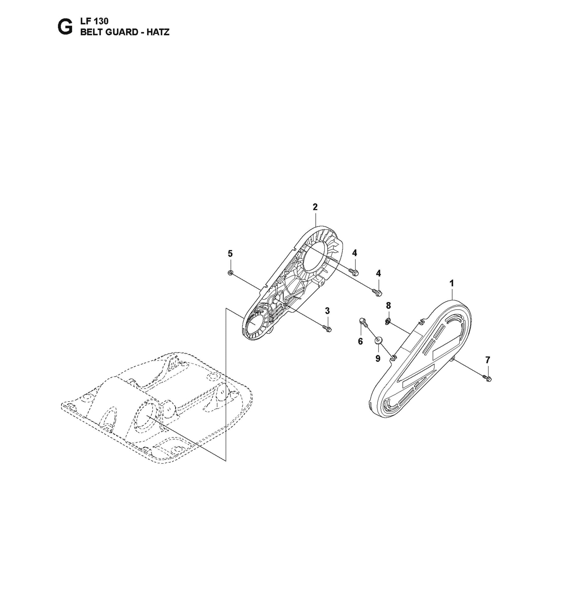 Belt Guard-Hatz Parts For LF 130 LT Petrol By Husqvarna