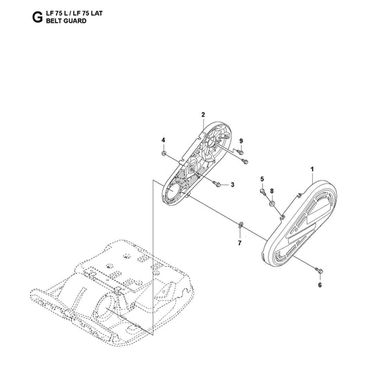Belt Guard Parts For LF 75 LAT By Husqvarna