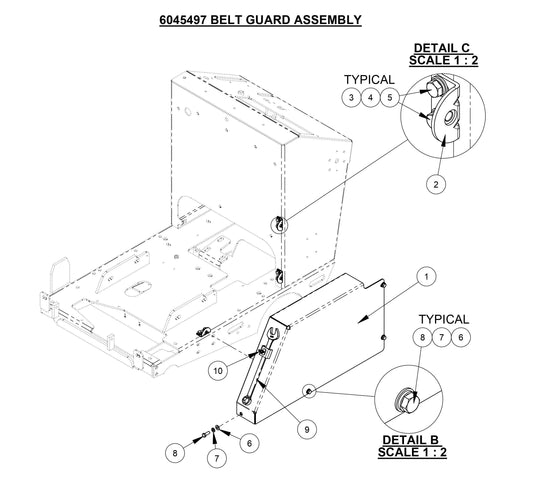 CC4120 /30EXL-3 Belt Guard Assembly