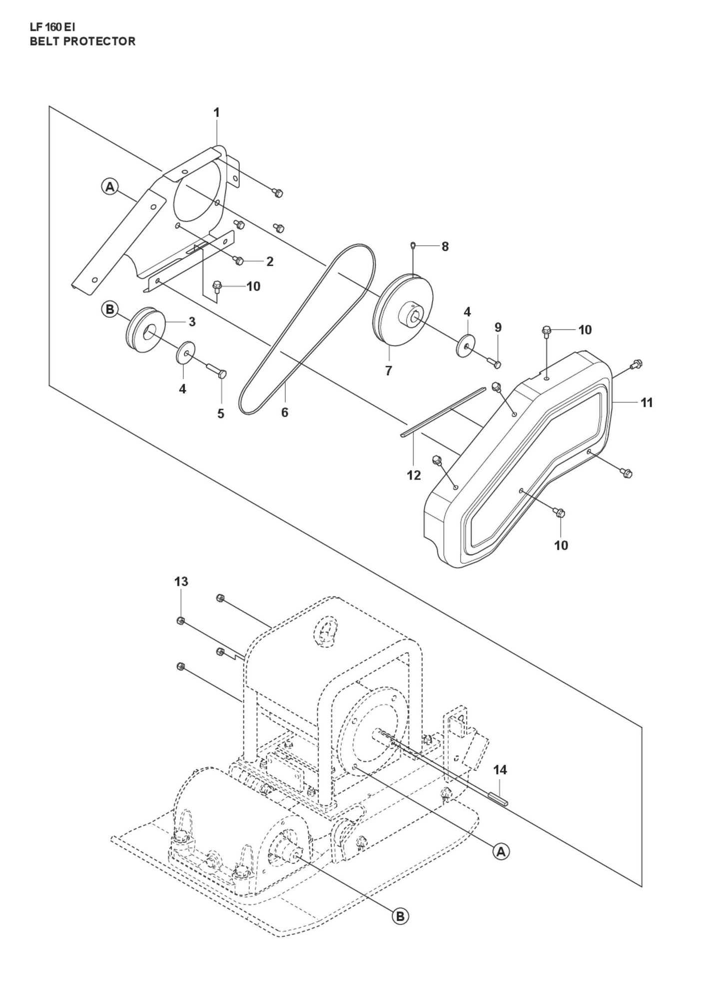 Belt Protector Parts For LF 160 Corded By Husqvarna