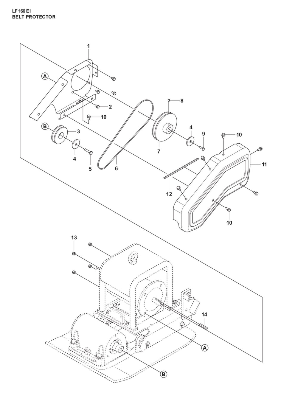 Belt Protector Parts For LF 160 Corded By Husqvarna