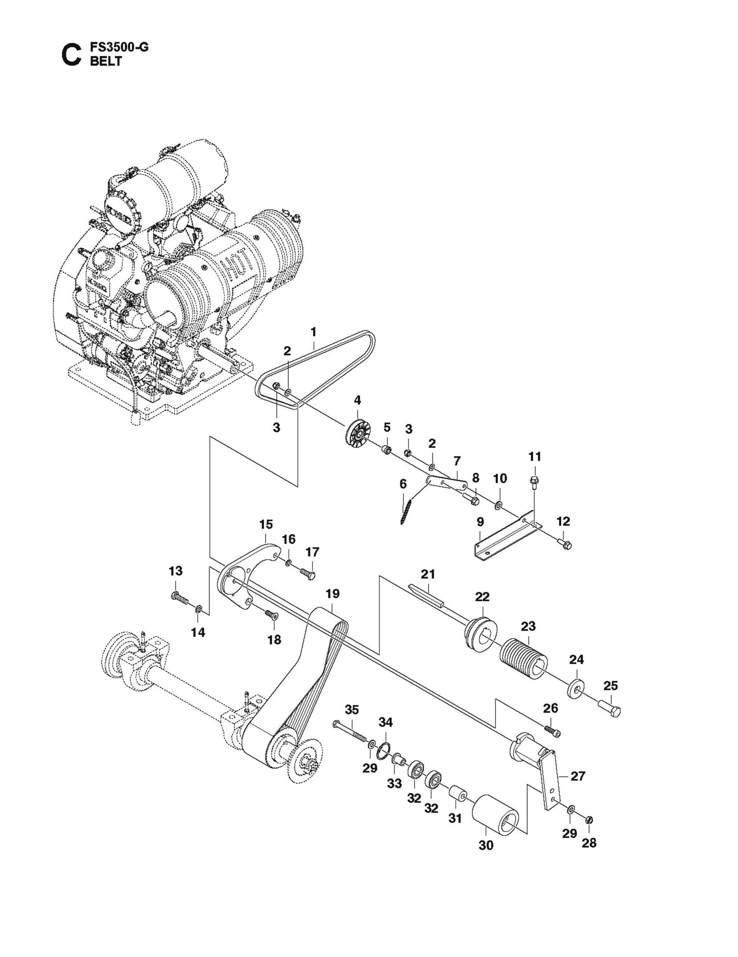 Belt Parts for FS3500 G II By Husqvarna