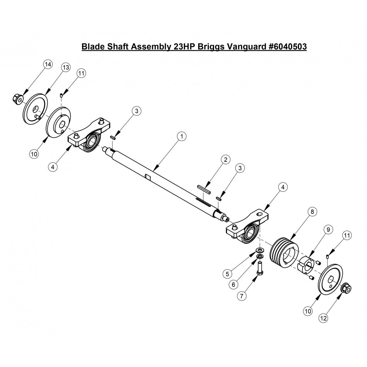 CC1823BVXLP (Blade Shaft Assembly 23HP Briggs Vanguard)