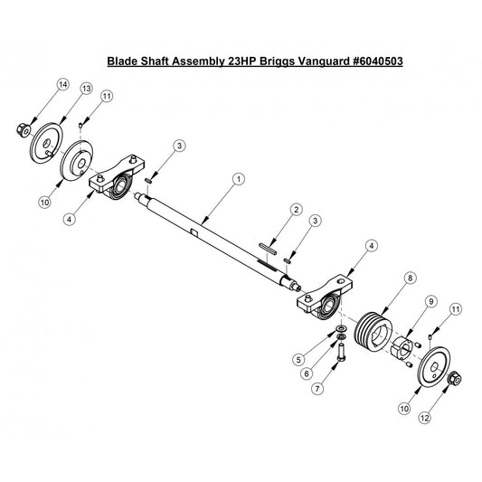CC1823BVXLP (Blade Shaft Assembly 23HP Briggs Vanguard)