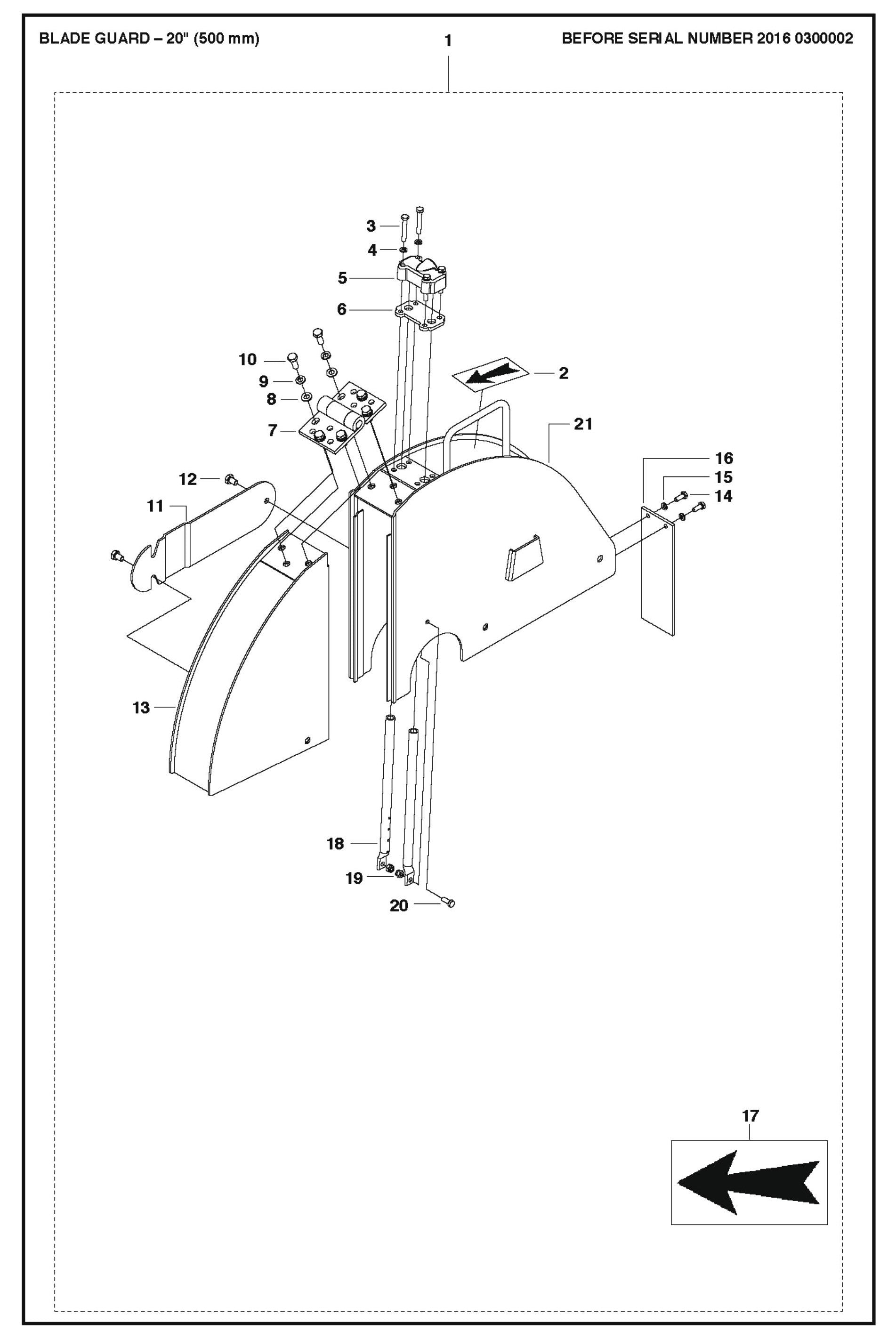 Blade Guard-20 (500mm) Parts For FS524 By Husqvarna