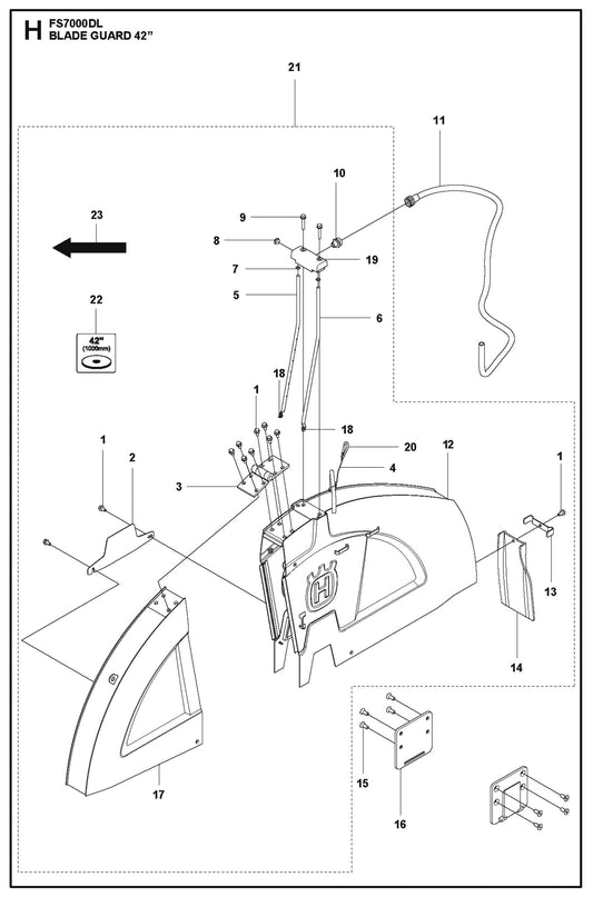 Blade Guard 42 Parts for FS7000 DL By Husqvarna