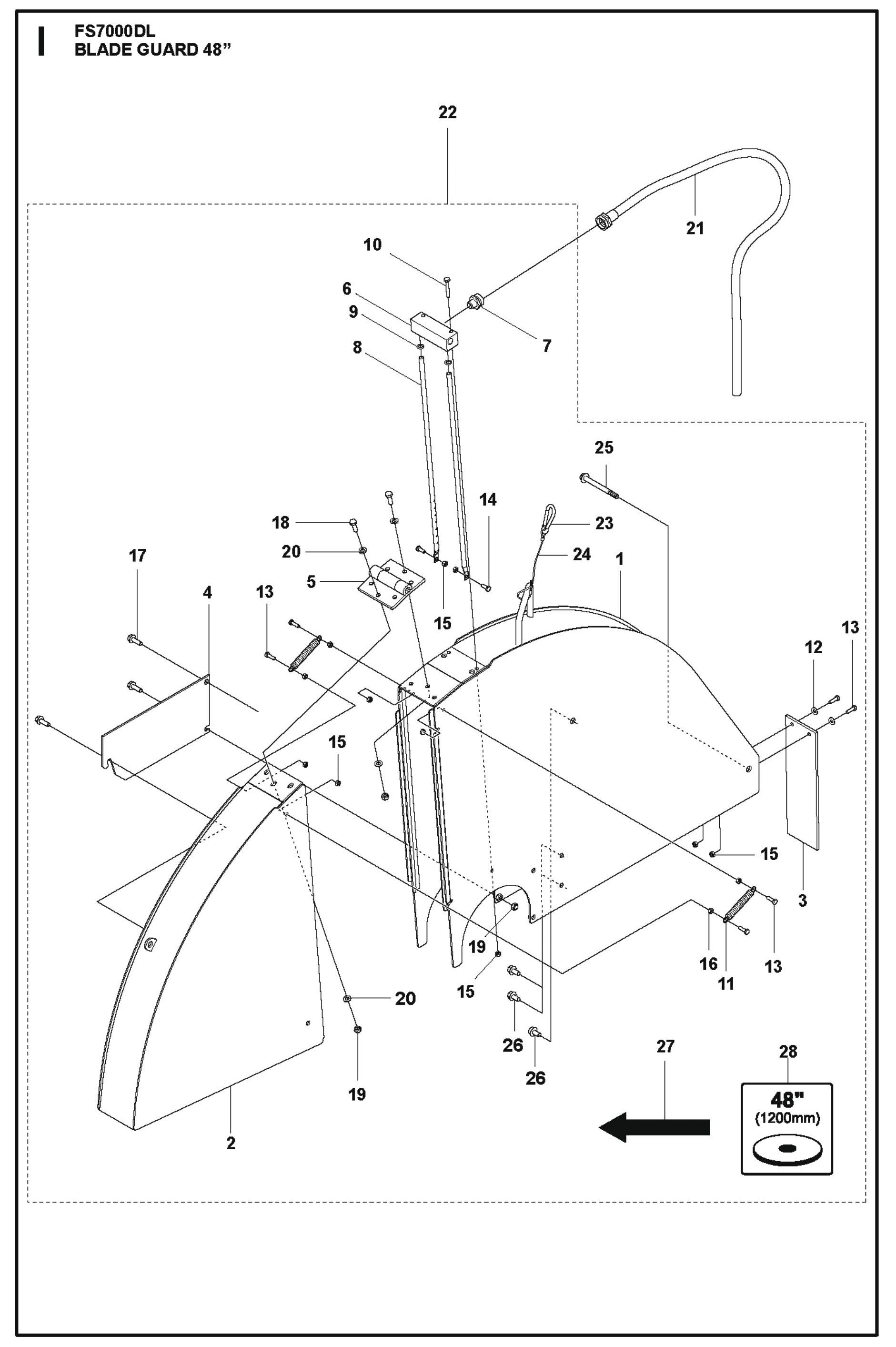 Blade Guard 48 Parts for FS7000 DL By Husqvarna