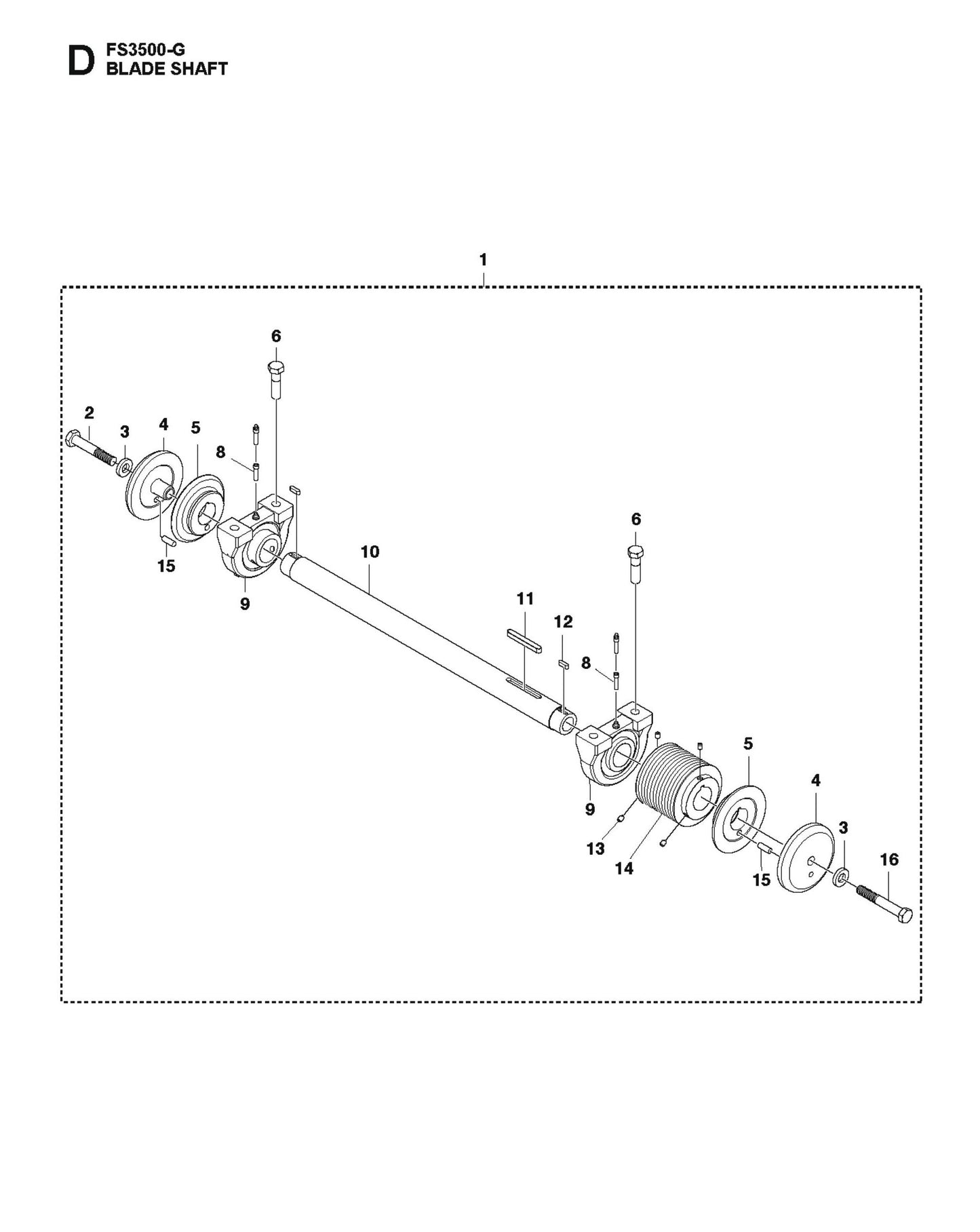Blade Shaft for FS3500 G II By Husqvarna