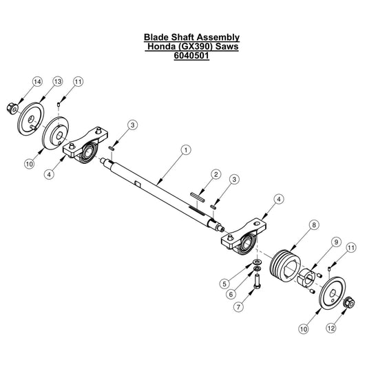 CC1800XL Blade Shaft Assembly Honda ( GX390)