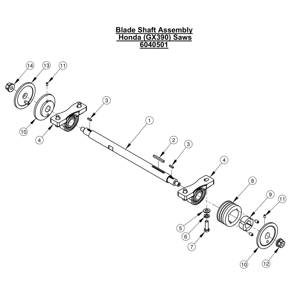 CC1800XL Blade Shaft Assembly Honda ( GX390)