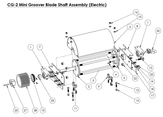 CG-2 (Electric) Mini Groover Blade Shaft Assembly