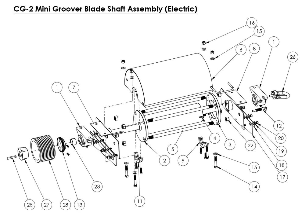 CG-2 (Electric) Mini Groover Blade Shaft Assembly